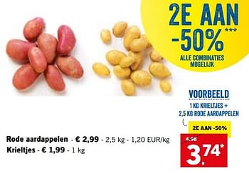 Promotions Krieltjes + rode aardappelen - Produit maison - Lidl - Valide de 28/01/2019 à 02/02/2019 chez Lidl