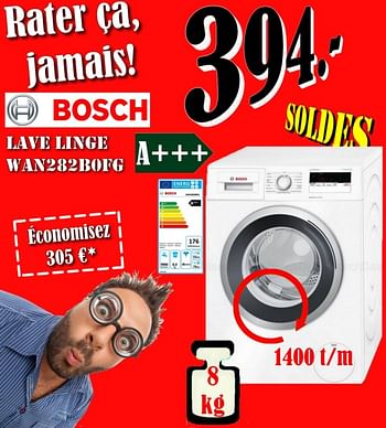 Promotions Bosch lave linge wan282b0fg - Bosch - Valide de 03/01/2019 à 31/01/2019 chez Electro Zschau