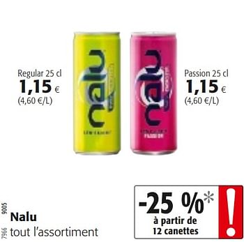 Promoties Nalu tout l`assortiment - Nalu - Geldig van 16/01/2019 tot 29/01/2019 bij Colruyt