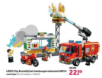 Promotions Lego city brand bij het hamburger restaurant 60214 - Lego - Valide de 21/01/2019 à 10/02/2019 chez Intertoys