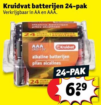 Promoties Kruidvat batterijen - Huismerk - Kruidvat - Geldig van 22/01/2019 tot 27/01/2019 bij Kruidvat