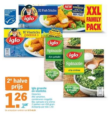 Albert Heijn Promotie Spinazie A La Creme Iglo Diepvries Geldig Tot 27 01 19 Promobutler