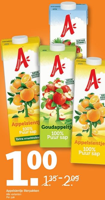 Promoties Appelsientje literpakken - Appelsientje - Geldig van 21/01/2019 tot 27/01/2019 bij Albert Heijn