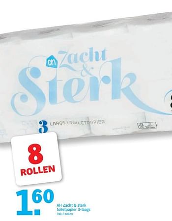 Promoties Ah zacht + sterk toiletpapier - Huismerk - Albert Heijn - Geldig van 21/01/2019 tot 27/01/2019 bij Albert Heijn