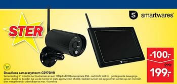 Promoties Smartwares draadloos camerasysteem cs97dvr - Smartwares - Geldig van 30/01/2019 tot 12/02/2019 bij Makro