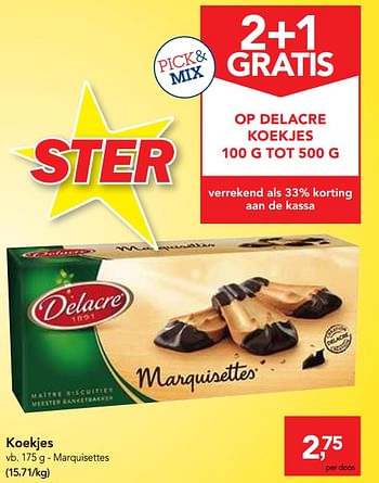 Promoties Koekjes marquisettes - Delacre - Geldig van 30/01/2019 tot 12/02/2019 bij Makro