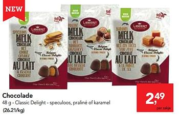 Promotions Chocolade classic delight - speculoos, praliné of karamel - Produit maison - Makro - Valide de 30/01/2019 à 12/02/2019 chez Makro