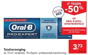 Promoties Tandverzorging tandpasta - pro expert - professionele bescherming - Oral-B - Geldig van 30/01/2019 tot 12/02/2019 bij Makro