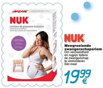 Promoties Meegroeiende zwangerschapsriem - NUK - Geldig van 01/01/2019 tot 31/12/2019 bij Cora