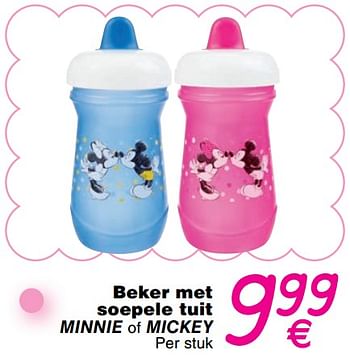 Promoties Beker met soepele tuit minnie of mickey - Huismerk - Cora - Geldig van 01/01/2019 tot 31/12/2019 bij Cora