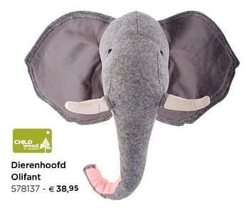 Promoties Dierenhoofd olifant - Child Wood - Geldig van 01/01/2019 tot 31/12/2019 bij Dreambaby