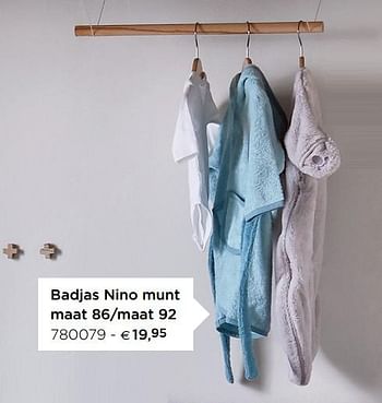 Promotions Badjas nino munt - Produit maison - Dreamland - Valide de 01/01/2019 à 31/12/2019 chez Dreambaby