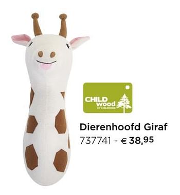 Promoties Dierenhoofd giraf - Child Wood - Geldig van 01/01/2019 tot 31/12/2019 bij Dreambaby
