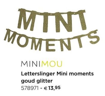 Promoties Letterslinger mini moments goud glitter - Huismerk - Dreamland - Geldig van 01/01/2019 tot 31/12/2019 bij Dreambaby