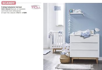 Promotions 3-delige babykamer met kast met 2 deuren - Troll - Valide de 01/01/2019 à 31/12/2019 chez Dreambaby