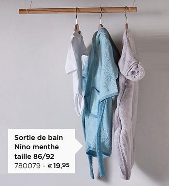 Promotions Sortie de bain nino menthe - Produit maison - Dreamland - Valide de 01/01/2019 à 31/12/2019 chez Dreambaby