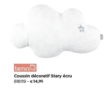 Promotions Coussin décoratif stary écru - Bemini - Valide de 01/01/2019 à 31/12/2019 chez Dreambaby