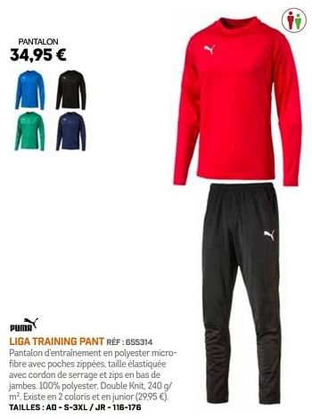 Promotions Liga training pant - Puma - Valide de 01/10/2018 à 31/03/2019 chez Sport 2000