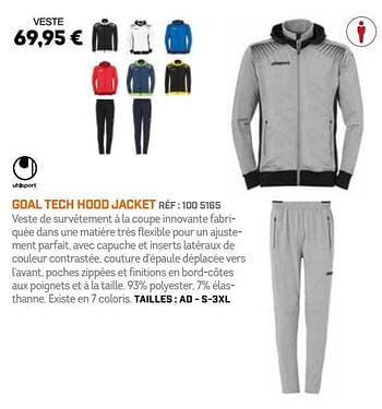 Promoties Goal tech hood jacket - Uhlsport - Geldig van 01/10/2018 tot 31/03/2019 bij Sport 2000
