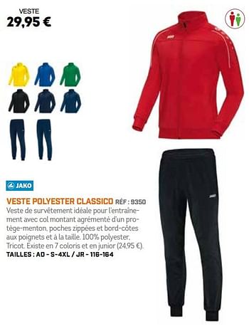 Promotions Veste polyester classico - Jako - Valide de 01/10/2018 à 31/03/2019 chez Sport 2000