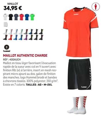 Promotions Maillot authentic charge - Hummel - Valide de 01/10/2018 à 31/03/2019 chez Sport 2000