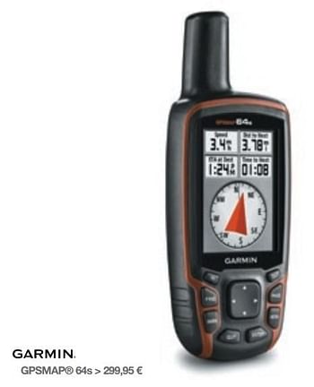 Promoties Garmin gpsmap 64s - Garmin - Geldig van 01/10/2018 tot 31/03/2019 bij Sport 2000