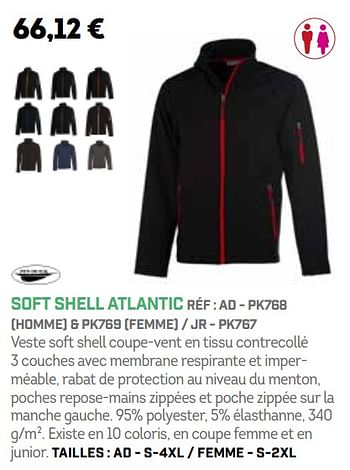 Promotions Soft shell atlantic - Pen Duick - Valide de 01/10/2018 à 31/03/2019 chez Sport 2000