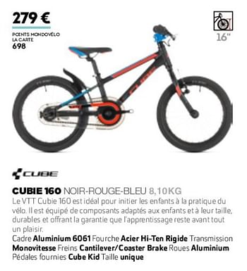 Promotions Cubie 160 noir-rouge-bleu 8, 10 kg - Cube - Valide de 01/01/2019 à 31/12/2019 chez Sport 2000