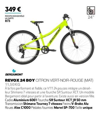 Promoties Revox 24 boy citron vert-noir-fouge mat 11,50kg - Bergamont  - Geldig van 01/01/2019 tot 31/12/2019 bij Sport 2000