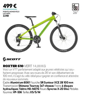 Promotions Roxter 610 vert 14,00 kg - Scott - Valide de 01/01/2019 à 31/12/2019 chez Sport 2000