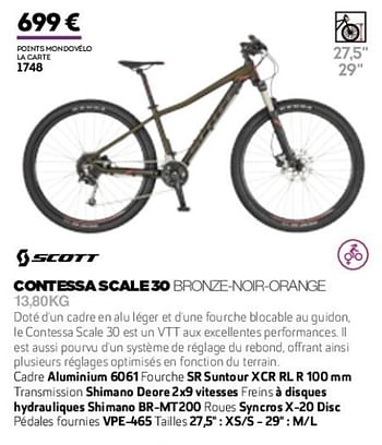 Promoties Contessa scale 30 bronze-noir-orange 13,80 kg - Scott - Geldig van 01/01/2019 tot 31/12/2019 bij Sport 2000