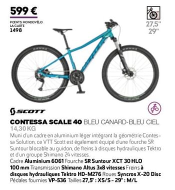 Promotions Contessa scale 40 bleu canard-bleu ciel 14,30 kg - Scott - Valide de 01/01/2019 à 31/12/2019 chez Sport 2000