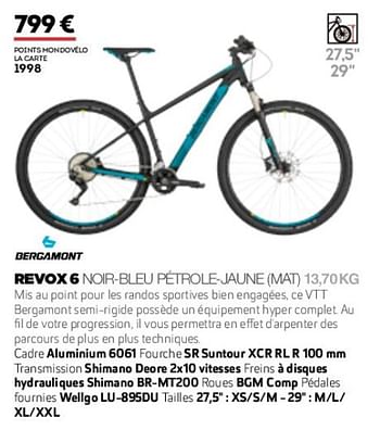 Promotions Revox 6 noir-blue petrole-jaune mat 13,70 kg - Bergamont  - Valide de 01/01/2019 à 31/12/2019 chez Sport 2000