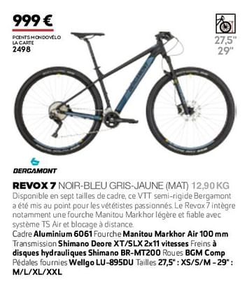 Promotions Revox 7 noir-bleu gris-jaune mat 12.90 kg - Bergamont  - Valide de 01/01/2019 à 31/12/2019 chez Sport 2000