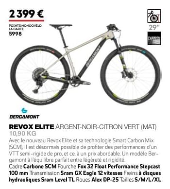 Promotions Revox elite argent-noir-citron vert mat 10,90 kg - Bergamont  - Valide de 01/01/2019 à 31/12/2019 chez Sport 2000
