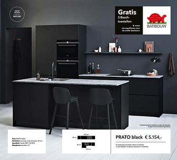 Promoties Prato black - Huismerk - Kvik - Geldig van 25/01/2019 tot 25/02/2019 bij Kvik Keukens
