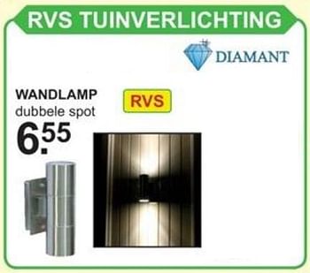 deelnemen zo toewijzen Diamant Rvs tuinverlichting wandlamp dubbele spot - Promotie bij Van  Cranenbroek