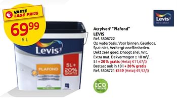 Promoties Acrylverf plafond levis - Levis - Geldig van 06/02/2019 tot 25/02/2019 bij Brico