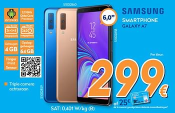 Promoties Samsung smartphone galaxy a7 - Samsung - Geldig van 01/02/2019 tot 24/02/2019 bij Krefel