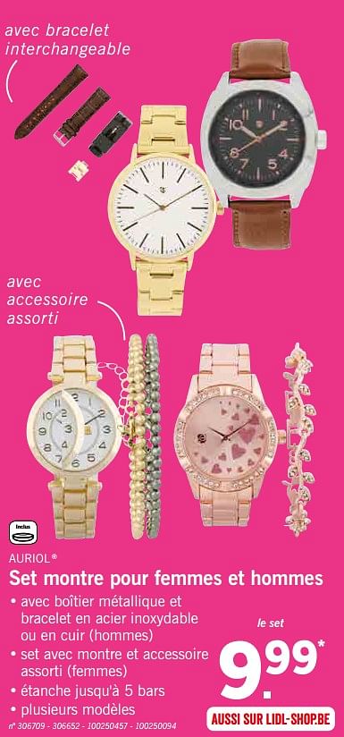 Auriol Set montre pour femmes et hommes En promotion chez Lidl