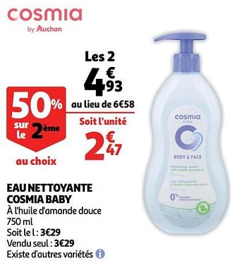 Cosmia Eau Nettoyante Cosmia Baby En Promotion Chez Auchan Ronq