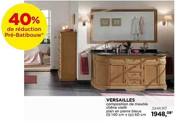 Promoties Versailles composition de meuble chêne vieilli plan en pierre bleue - House of Ascott - Geldig van 01/02/2019 tot 24/02/2019 bij X2O