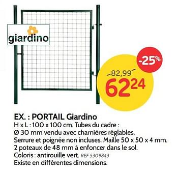 Promotions Portail giardino - Giardino - Valide de 06/02/2019 à 25/02/2019 chez BricoPlanit