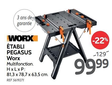 Worx tabli pegasus worx En promotion chez BricoPlanit