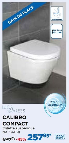 Promotions Calibro compact toilette suspendue - Luca varess - Valide de 01/02/2019 à 24/02/2019 chez X2O
