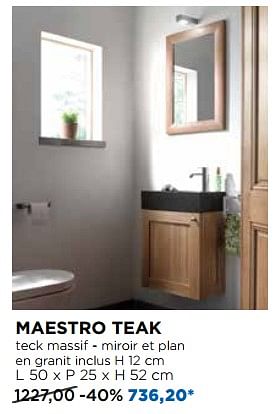 Promotions Maestro teak teck massif - miroir et plan en granit - Balmani - Valide de 01/02/2019 à 24/02/2019 chez X2O