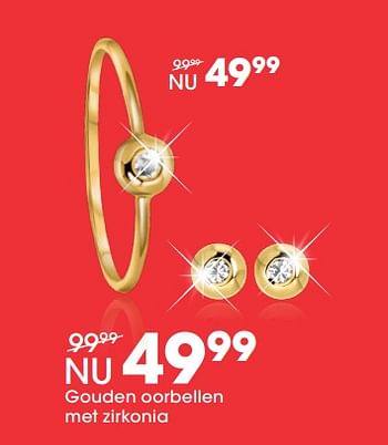 Promotions Gouden oorbellen met zirkonia - Huismerk - Lucardi - Valide de 28/01/2019 à 17/02/2019 chez Lucardi