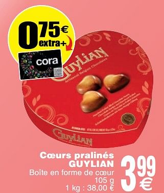 Promotions Coeurs pralinés guylian - Guylian - Valide de 29/01/2019 à 14/02/2019 chez Cora