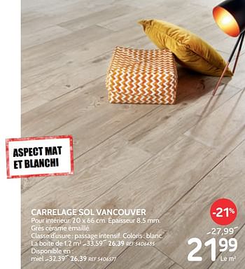 Promoties Carrelage sol vancouver - Huismerk - BricoPlanit - Geldig van 06/02/2019 tot 25/02/2019 bij BricoPlanit