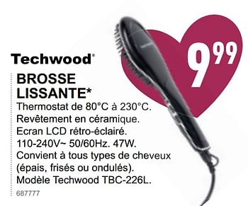Promotions Brosse lissante techwood tbc-226l - Techwood - Valide de 30/01/2019 à 03/02/2019 chez Trafic